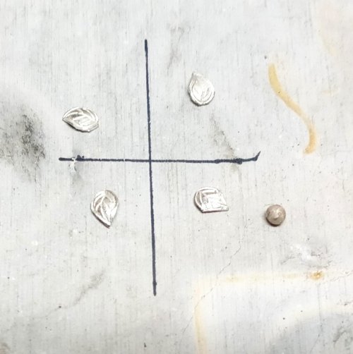 Judy Larson's Small Embellished Classic Cross - , Metalwork, Dapping, Dapping Jewelry, Tumbling, Tumble, Tumbling Jewelry, Butane Torch, Soldering, Solder, position embellishments 